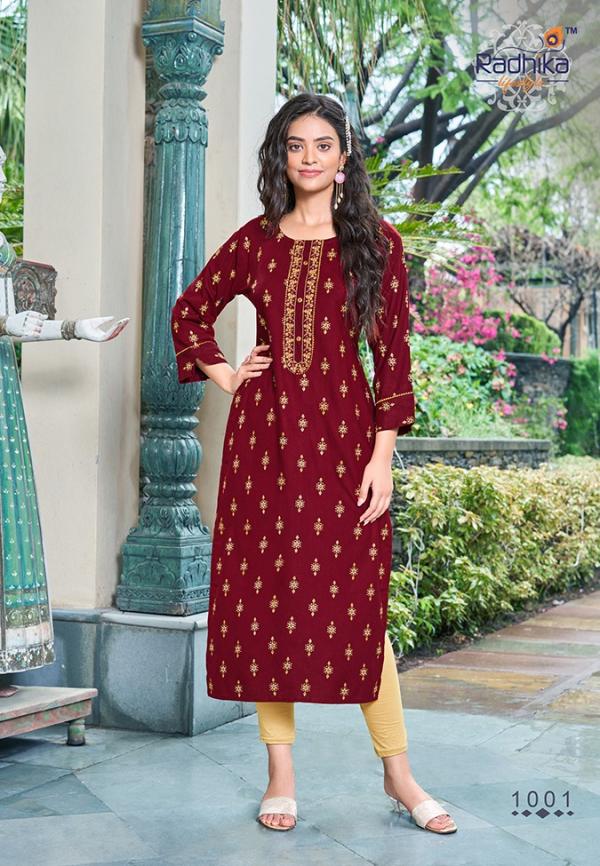 Radhika Princess 1 Festive Wear Rayon Embroidery Kurti Collection